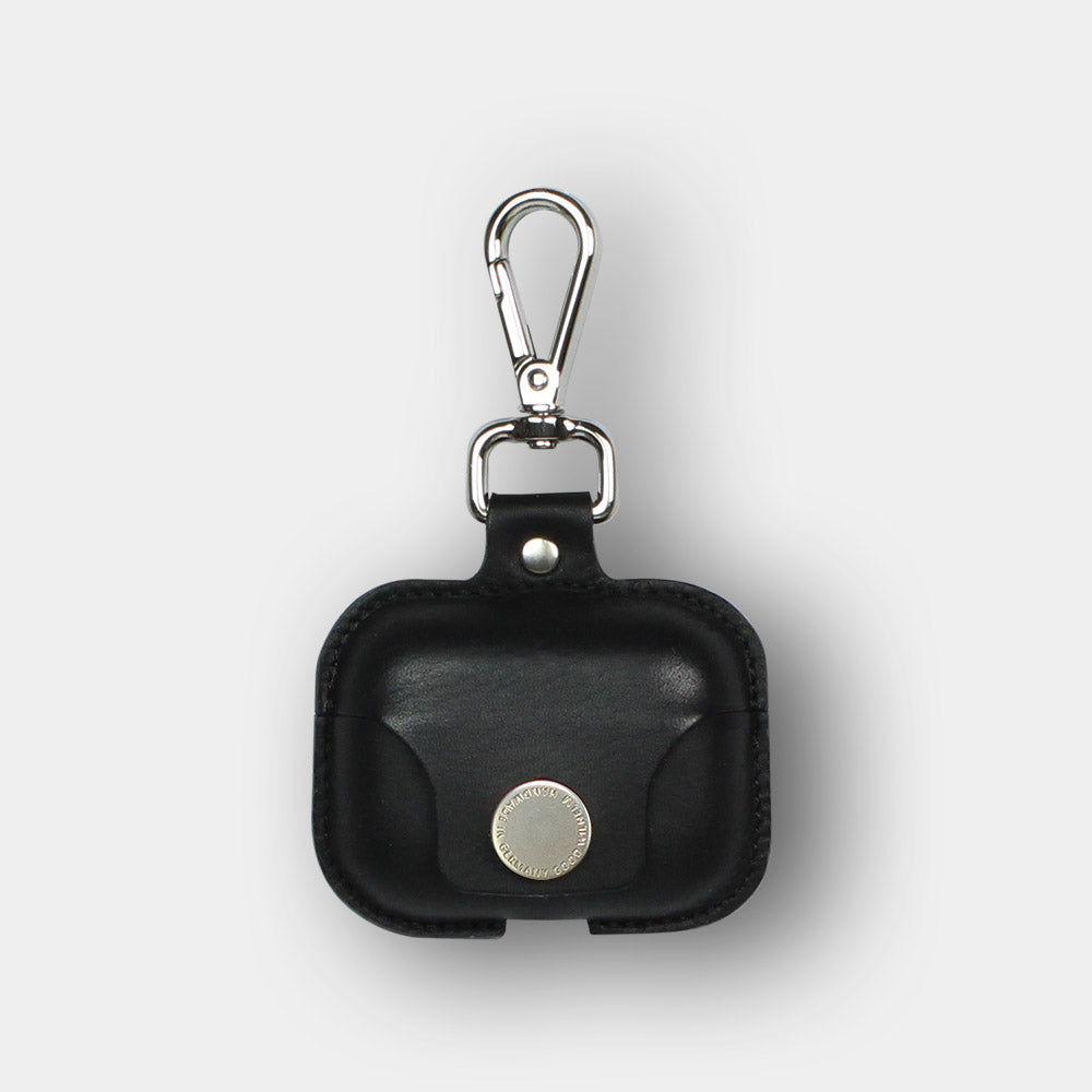 Airpods Pro Hülle aus Leder mit Karabiner in Black von goodwilhelm